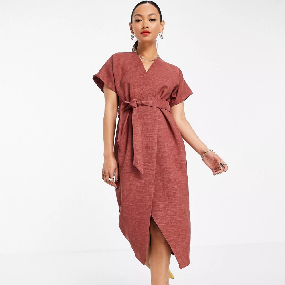 Closet London - wrap tie midi dress